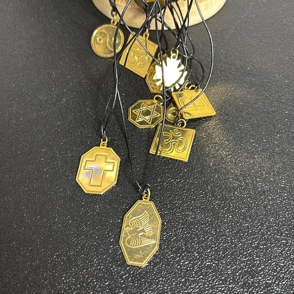 Statement Elegant Black Gold Multi-Strand Charm Necklace - Picture 3 of 9